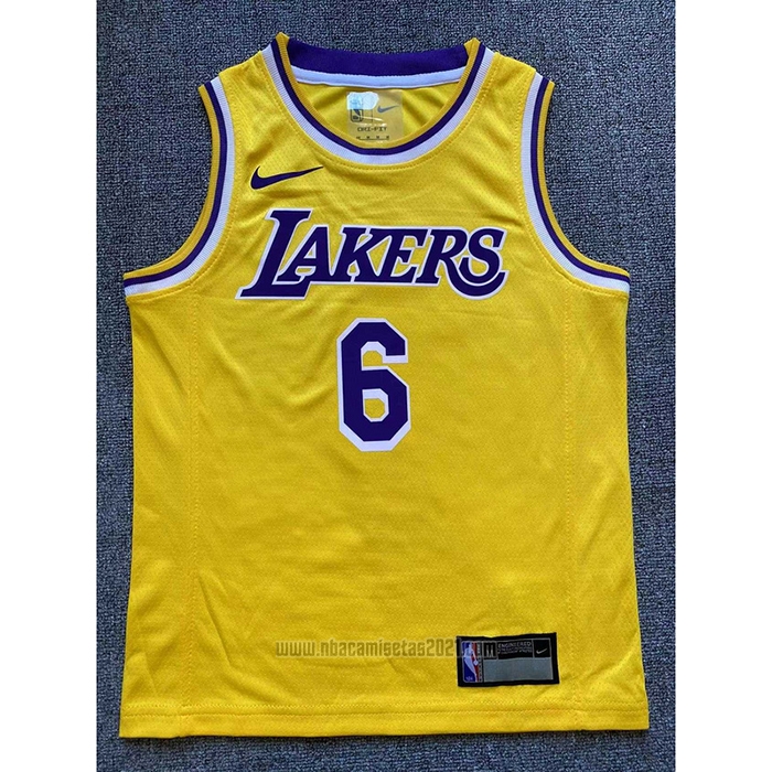 Camiseta Nino Los Angeles Lakers LeBron James #6 Icon 2022-23 Amarillo